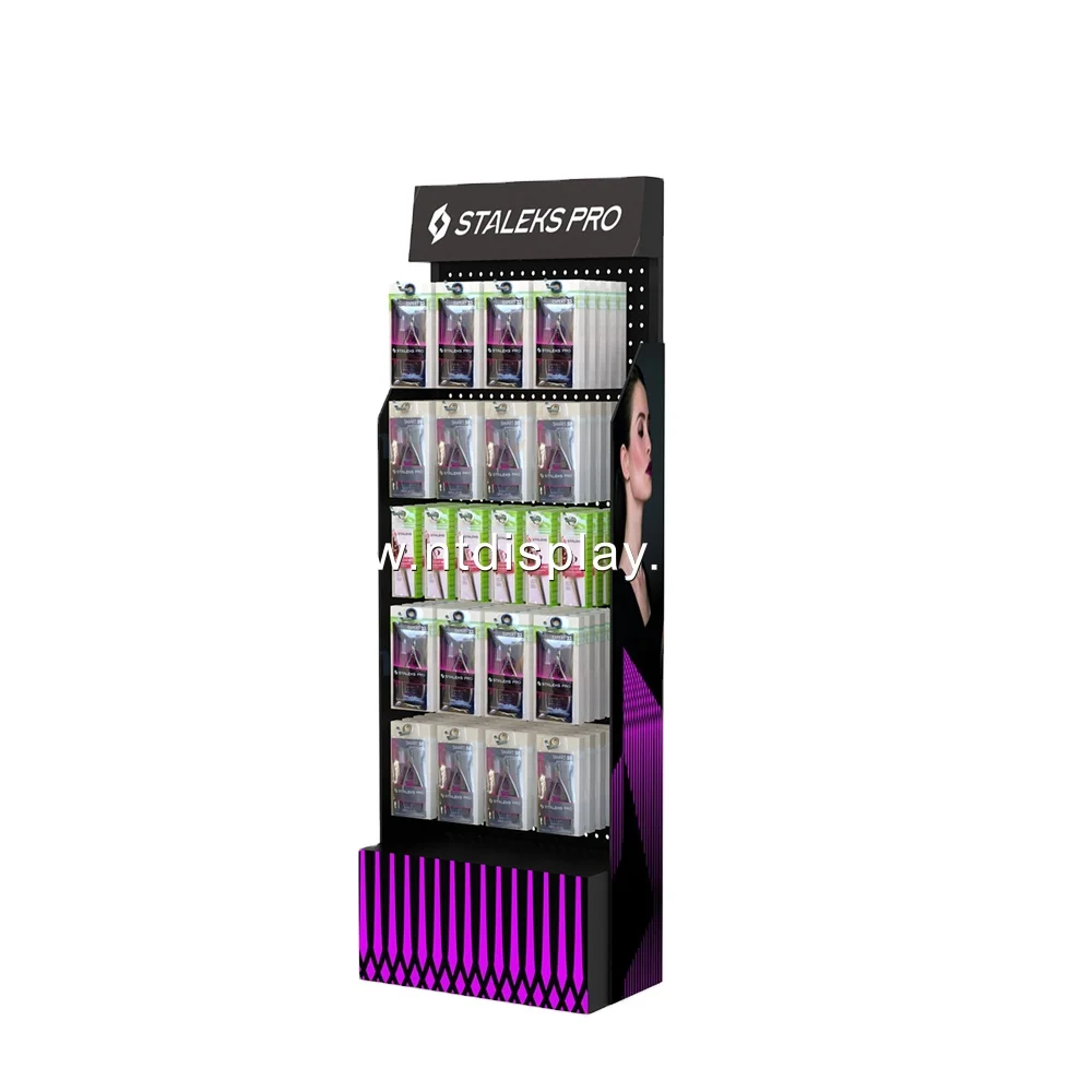 POS Custom Metal Shelf Hanging Manicure Tools Product Display Rack For Cuticle Scissors And Manicure Tools
