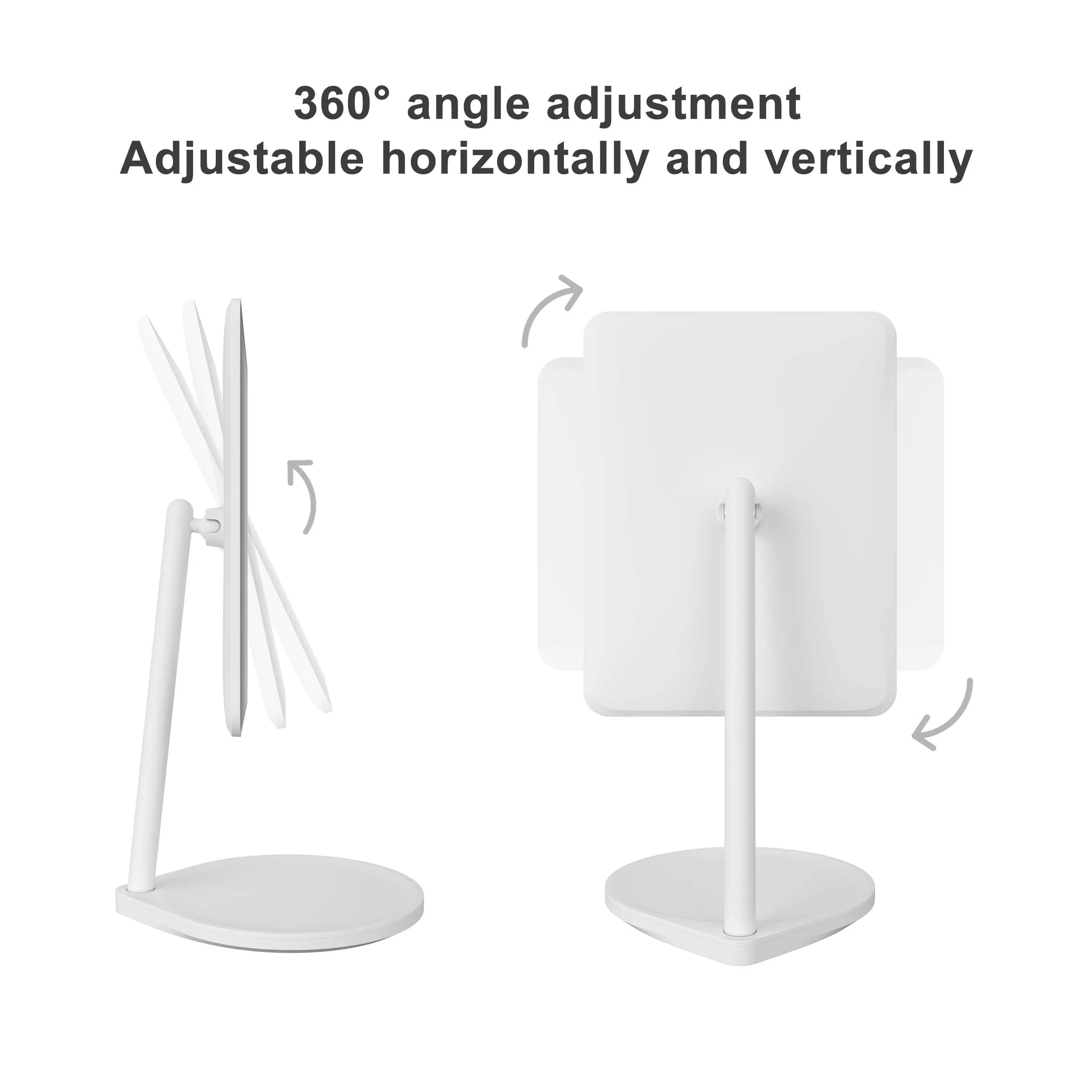 Wholesale White Custom Logo Factory Supply Portable Storage Cosmetic Make Up Adjustable Vanity With Table Makeup Tabletop Mirror