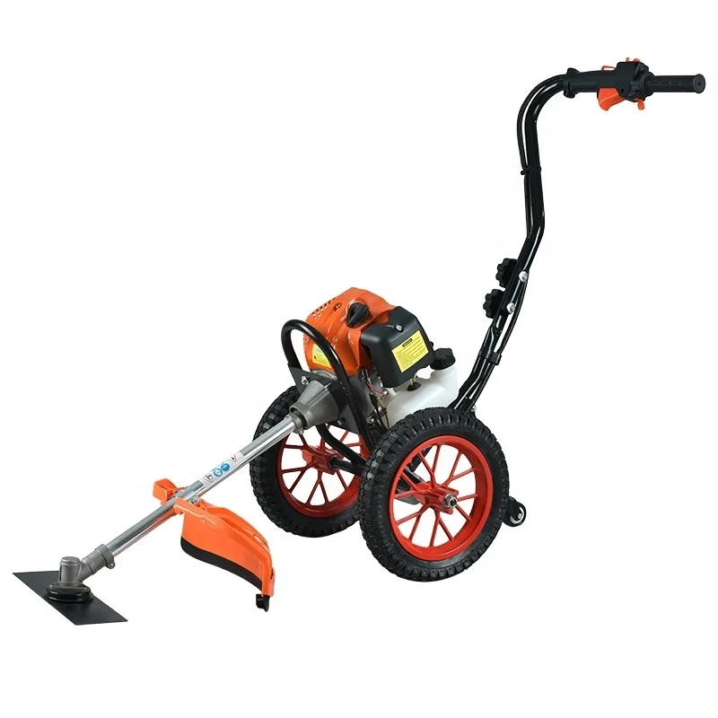 Home Garden Lawn Mower Two Wheel Hand Push Brush Cutter 2-Stroke Single Cylinder Forced Air Cooling