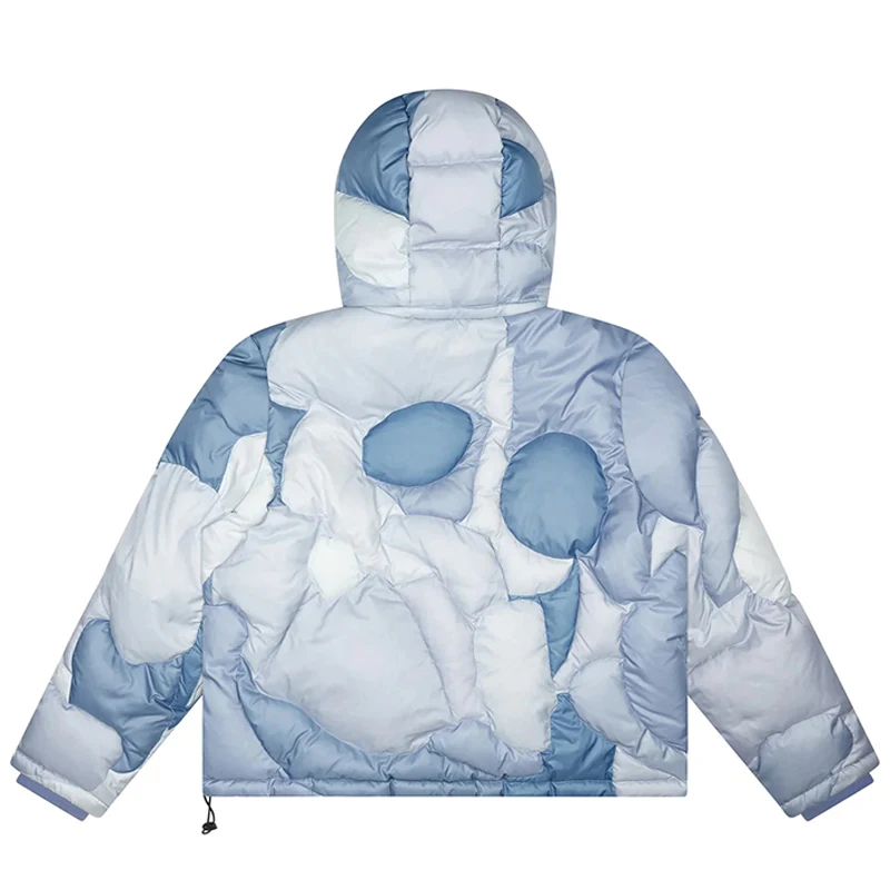 DIZNEW Newly launched  down patchwork streetwear jacket with hoodie luxury brand jacket waterproof  famous for men