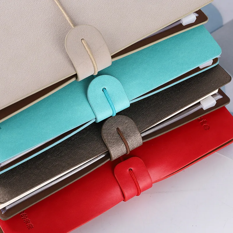 Vintage Leather Journal Notebook With Elastic Closed Classic Retro Ring Binder Diary Custom Notebook