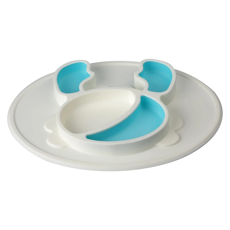 BPA Free Food Grade Cute Crab Suction Cup Baby Non-Slip Placemat Food Assortment Silicone Bowl