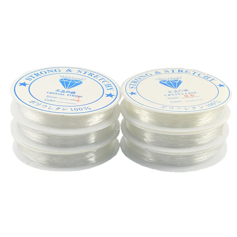 100 рулонов 0,5-1 мм прозрачная тянущаяся эластичная Хрустальная веревка для бисероплетения веревка для ювелирных изделий нить для браслета ручной работы «сделай сам»