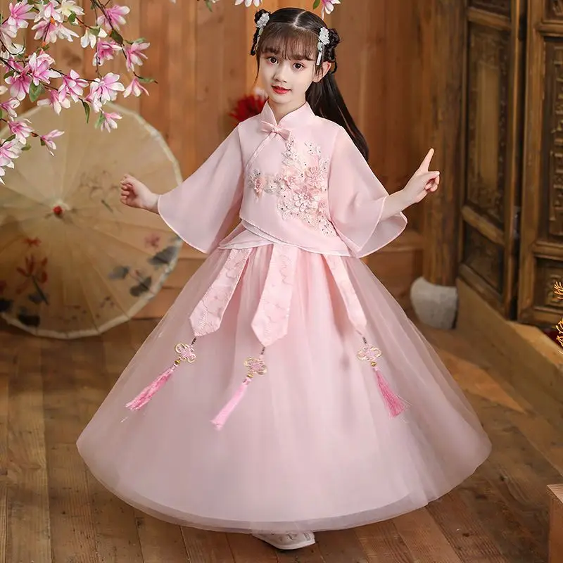 Kid Girl Hanfu Tradicional Mujer Custom Chinese Ancient Style Oem Kid Girl Hanfu For Dress