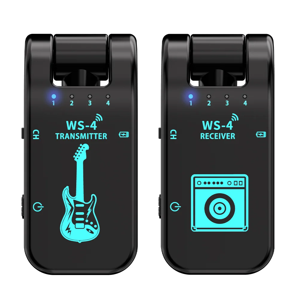A 8 channel guitar wireless transceiver receives rechargeable   for Electric Guitar Bass