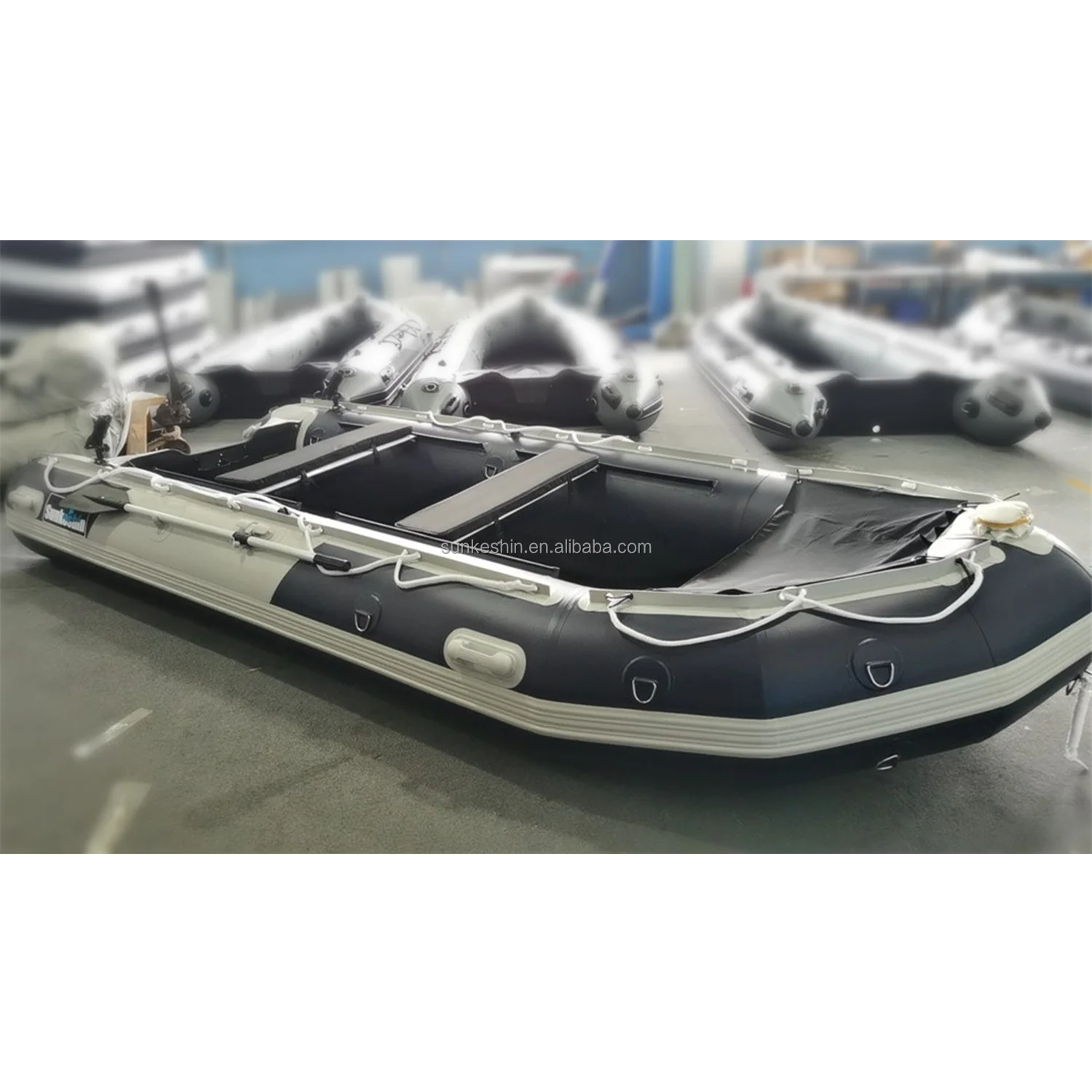 China 14.7ft Mini Fishing Dinghy 4.7m Inflatable Pontoons Rowing Boat for sale