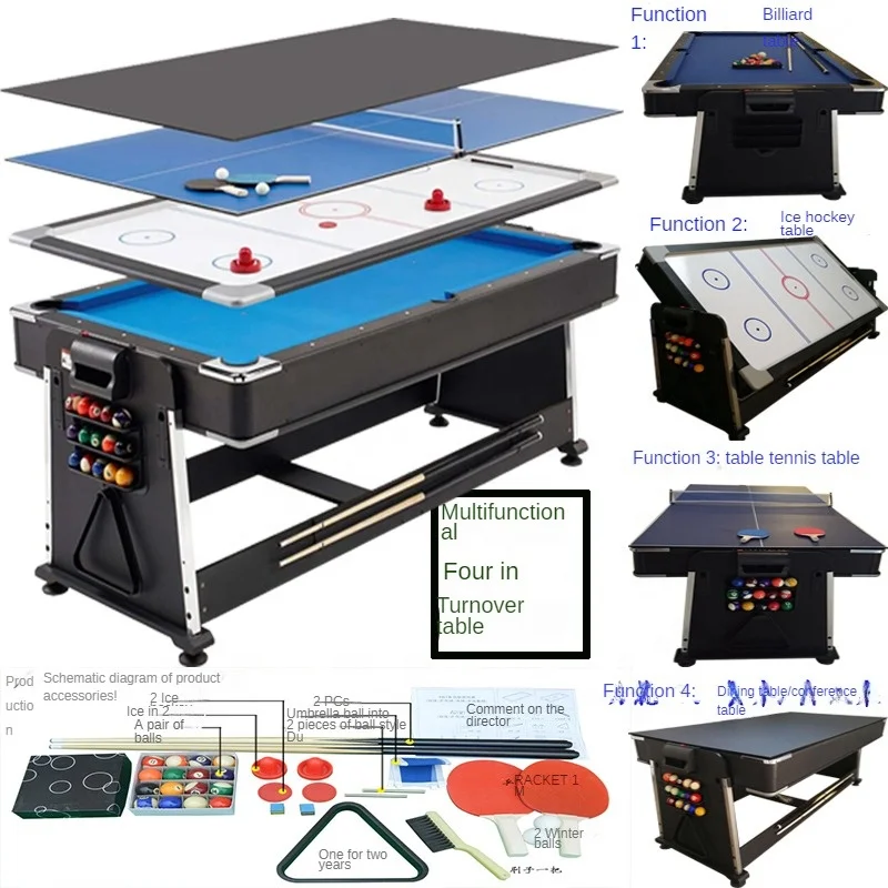 American style multifunctional four in one adult billiards table  ice hockey  tennis table  conference table