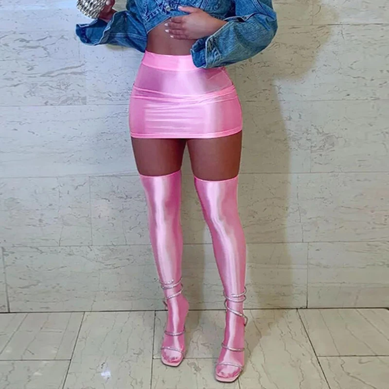 4 Colors summer high-stretch ultra-short slim-fit hip wrap skirt mini skirt with half stockings