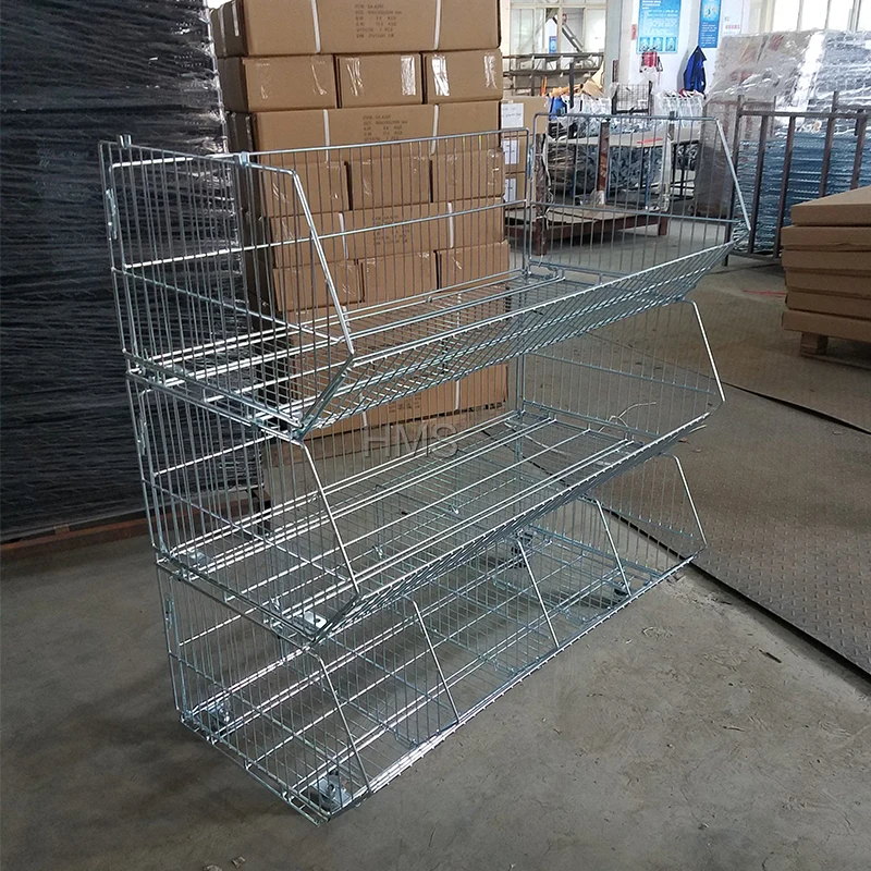 Market Bread Shelf For Supermarket Metal Wire Basket Snacks Food Shelves