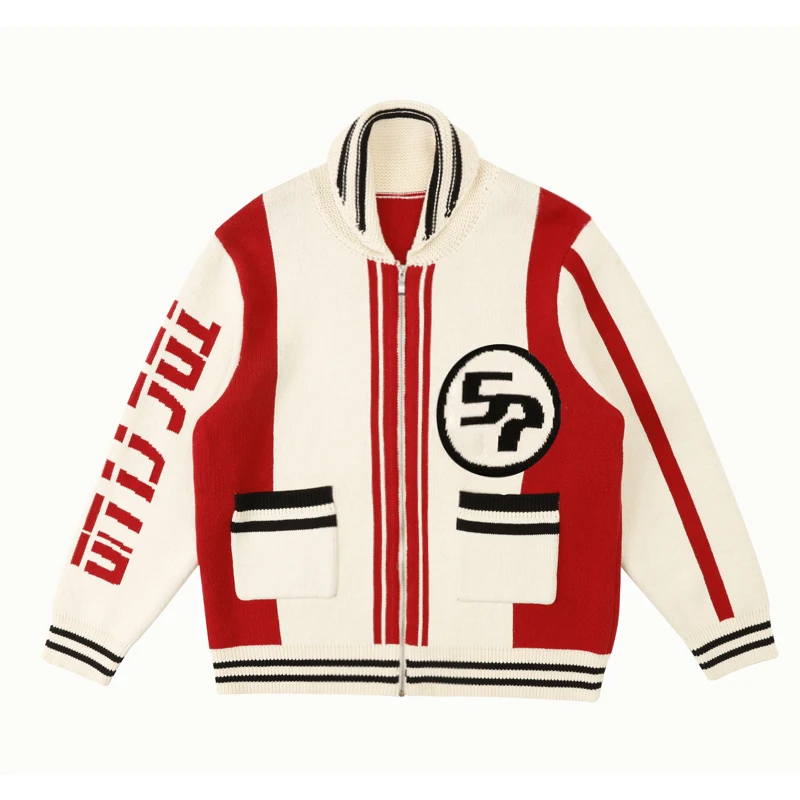 Kingsun 100% шерсть изготовленным на заказ логосом мужской трикотаж Cowichan свитера Кардиган настроить вязанная oem Коренастый мужские свитера на молнии