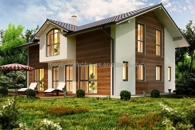 American  style Prefab villa Houses Prefabricated Luxury Villa  Prefab House Light Steel Villa House