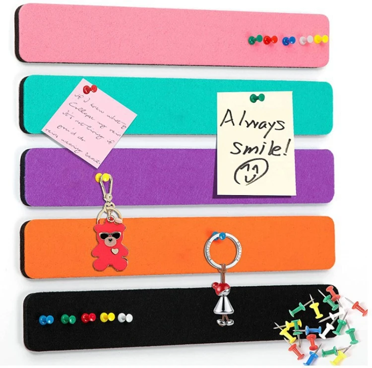 8 Pack Felt Pin Board Bar Strips Notice Board Self Adhesive Felt Bulletin Board for Bedrooms Offices Home Wall Decoration