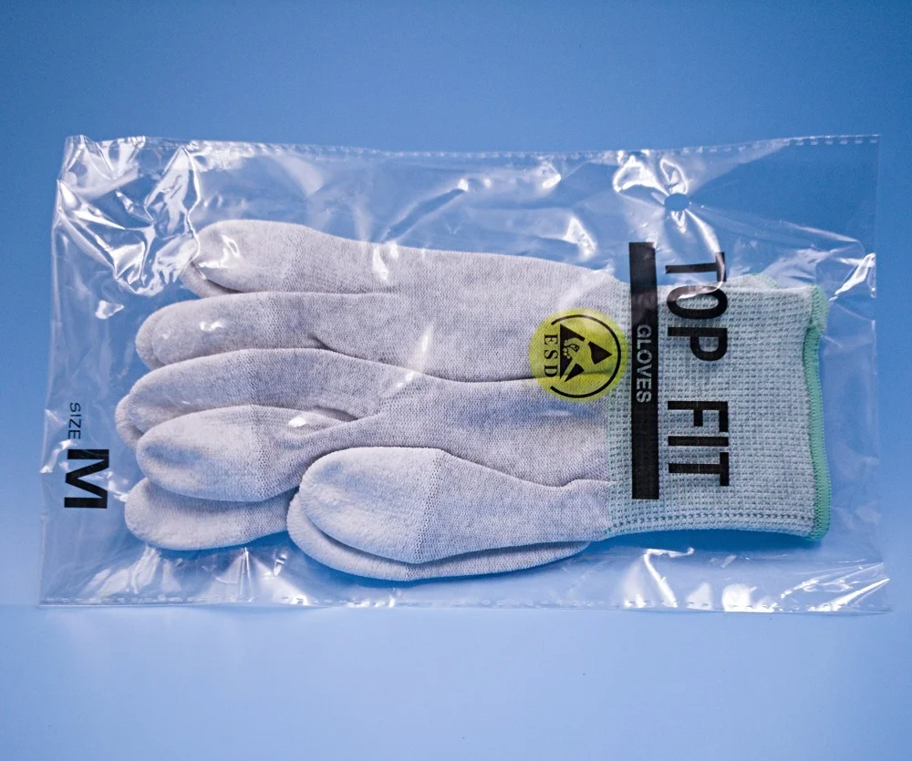 Clean room carbon fiber finger palm polyurethane coated anti-static finger cover