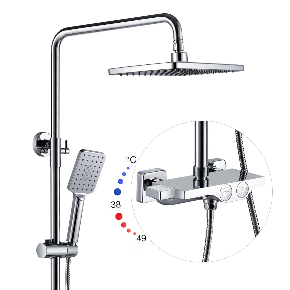 Wholesale prices thermostatic shower set  mounted chrome mixer bath & shower faucets