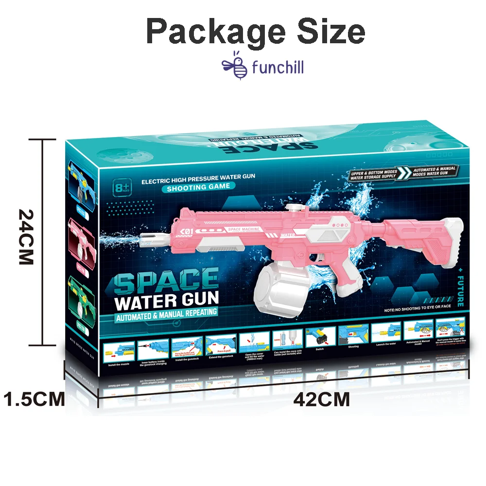 2024 Summer Toy Outdoor Play Beach Automatic Suction Water Gun Electric With 1350ML High Capacity