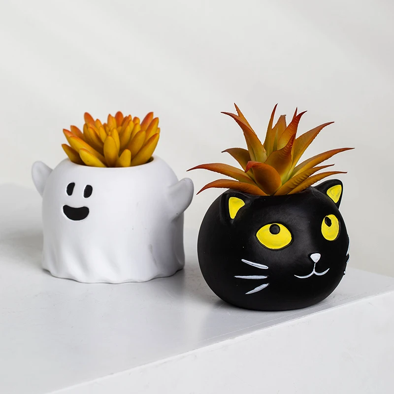 YUANWANG Cartoon Halloween Succulent Planter Pots For Garden Home Decoration Plants Ceramic Pots