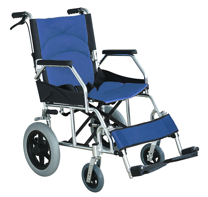 High Quality Lightweight ALUMINUM WHEELCHAIR easy carry transport outdoor chair soft seat aluminum wheelchair