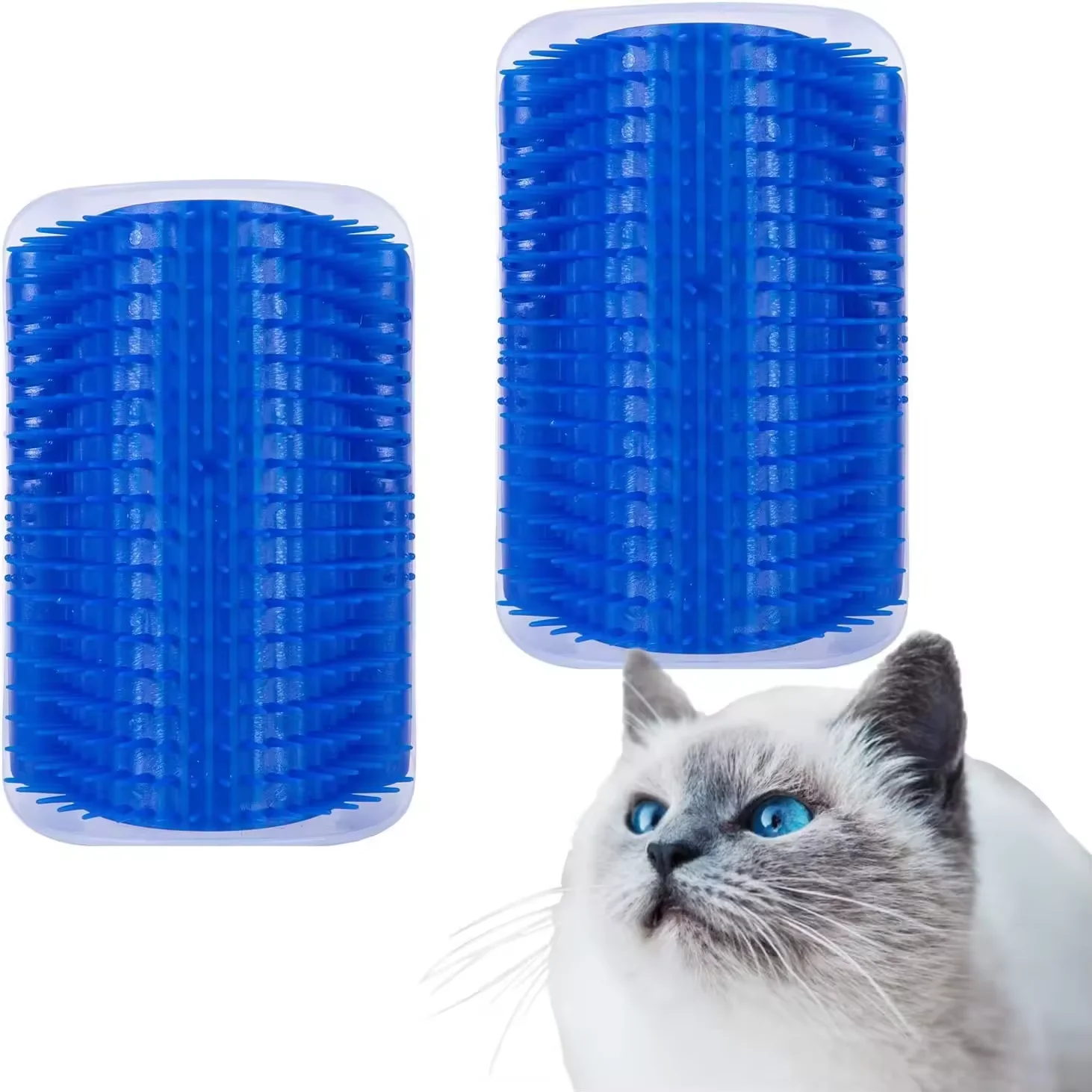 Pet Products Cat Self-Beauty Container with Catnip Bag Cat Horn Massage Comb Grooming Brush Tool for Kittens and Puppies