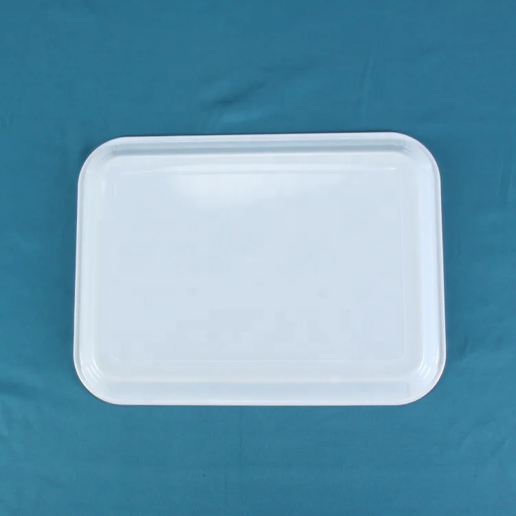 Wholesale Custom Logo Unbreakable Plastic Melamine Plain Blank Food Serving Rolling Tray