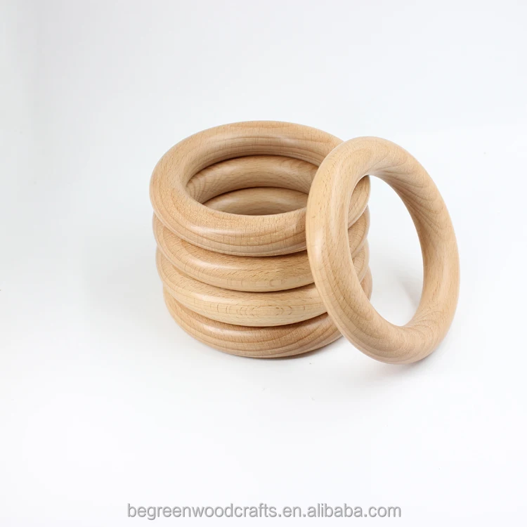 4inch Large Round Wood Rings Baby Play Gym Rings Circles Solid for DIY Craft Projects