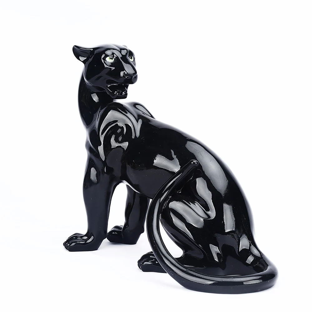 
Home Decoration Sculpture Nordic Decoration Black Panther Resin Statue 