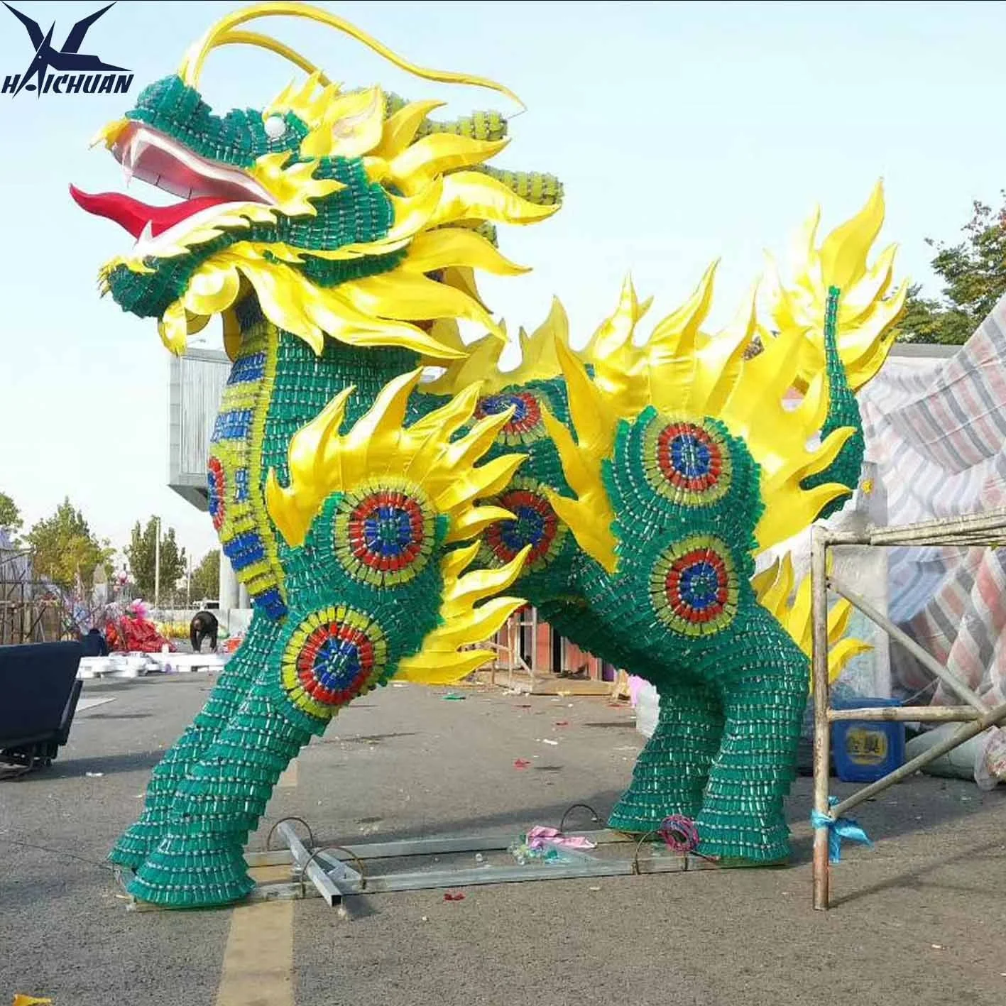 Chinese Silk Lantern Suppliers Traditional Silk Dragon Lantern for Festival Lantern Decoration