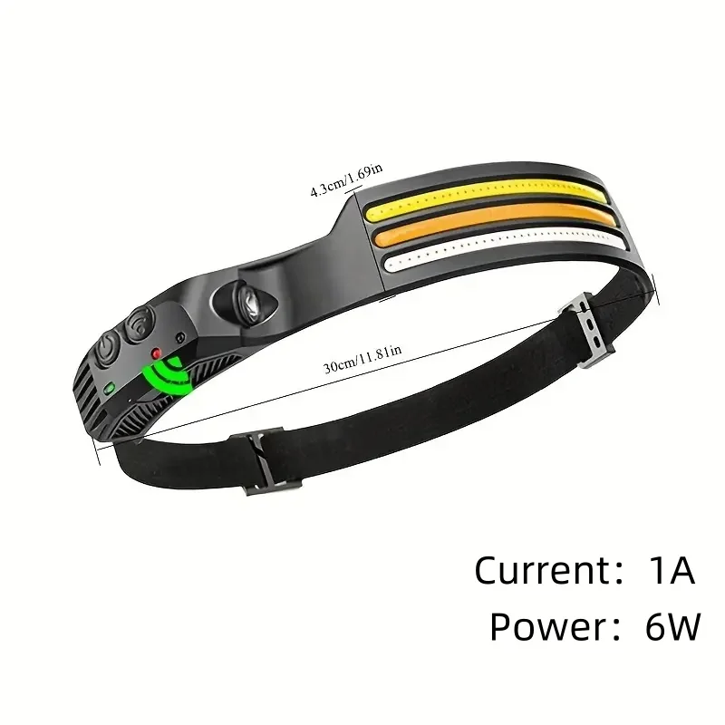 Warwolf Outdoor Camping White Light Rechargeable Silicone Induction Headlamp LED Headlights