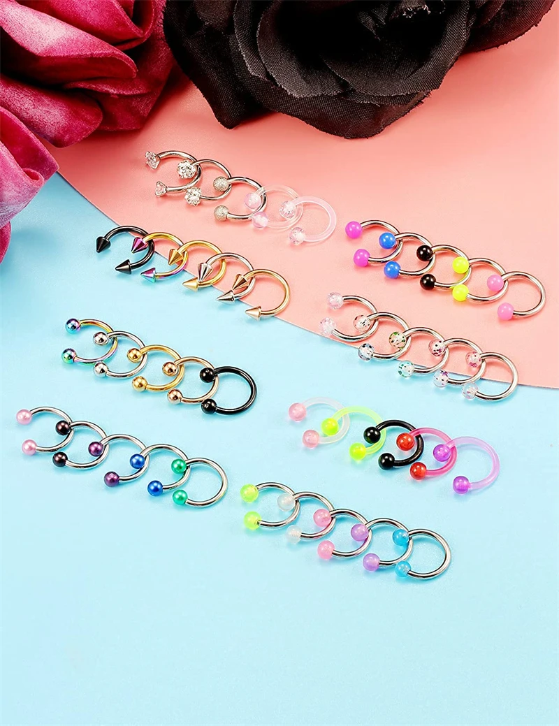 Basic Sex 316 Stainless Steel Body Piercing Jewelry Septum Hoop Horseshoe Ring Stud For Nose Ear Cartilage