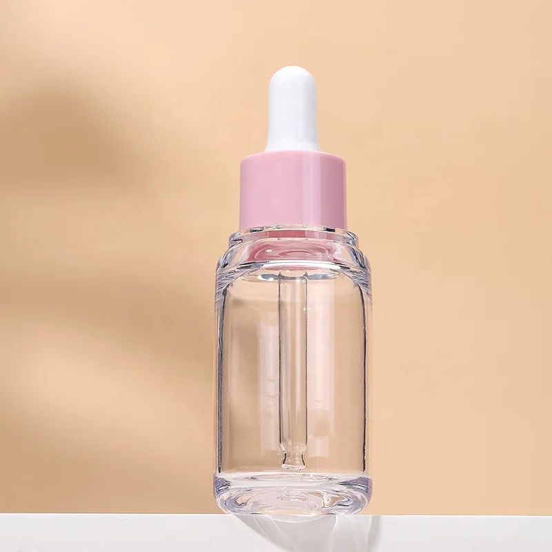 in stock popular 30ML Macaron color PET plastic liquid essential oil bottle custom logo empty dropper bottle