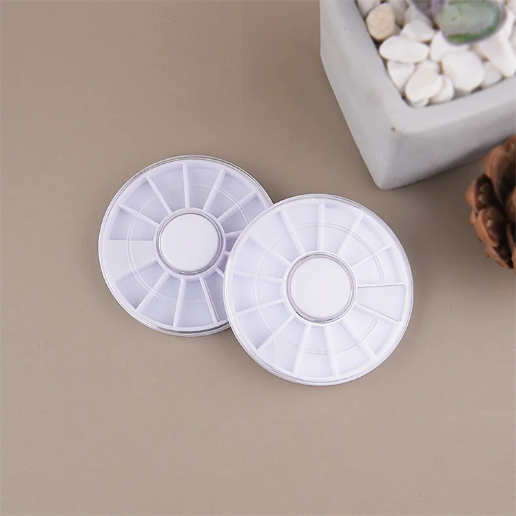 12 Grids Round Plastic Rotating Box For Nail Art Rhinestones Bead Jewellery Dried Flower Storage Box Nail Container Tools