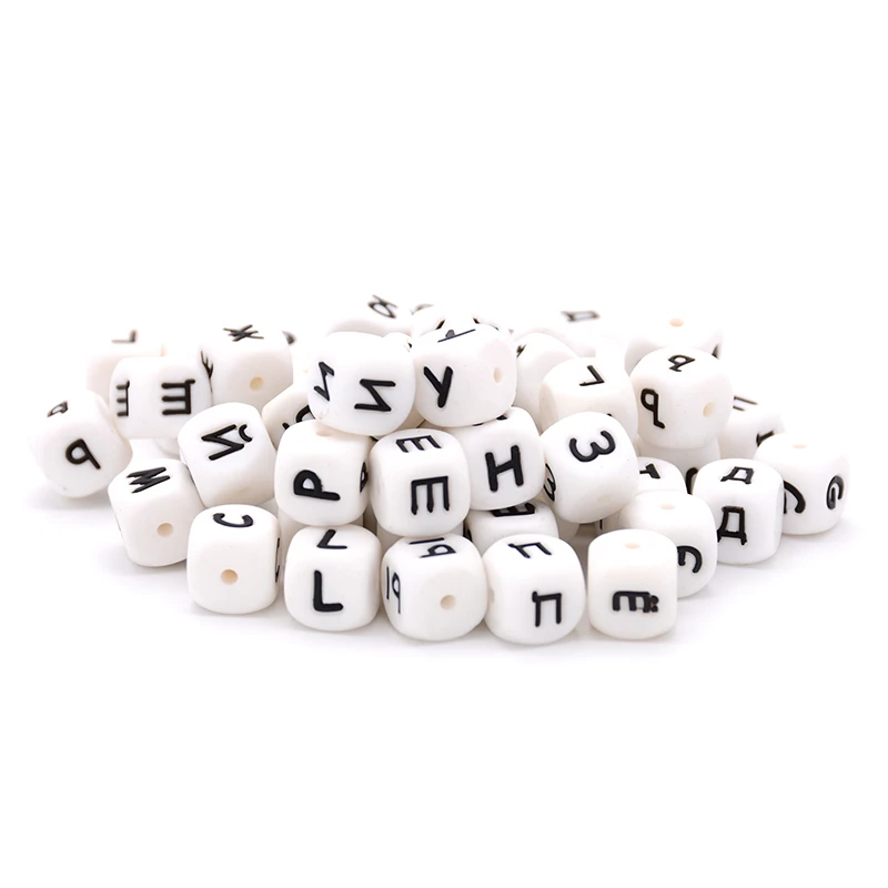 Wholesale Silicone Single Letter Russian/English Alphabet Beads letter beads