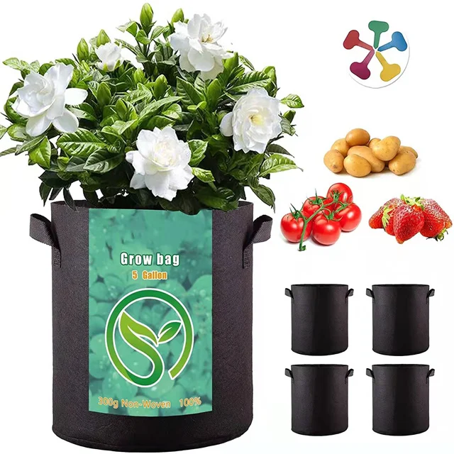Heavy Duty Plant Square Garden Vegetable Biodegradable Fabric Mushroom Grow Bags