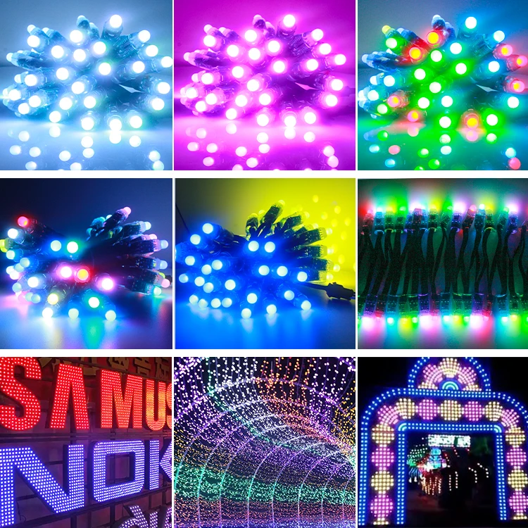 gouly wholesale outdoor led full color pixel string light 12mm dc12v ip68 pixel led module lighting string