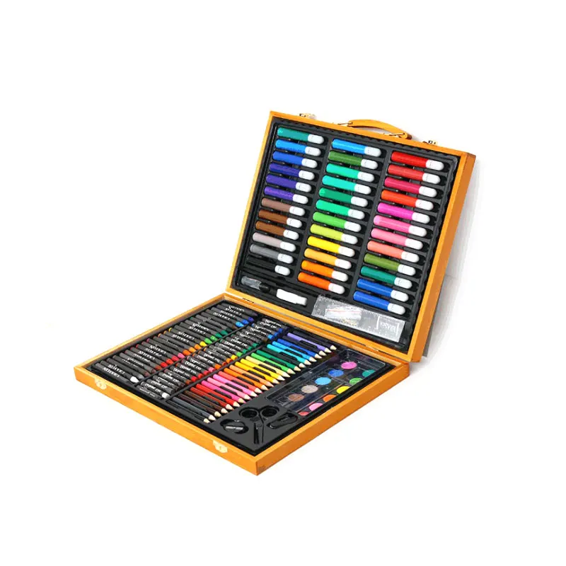 GF New Trends 150 pcs Wholesale School Kids Drawing Stationery Children Painting Coloring Wood Artist Set
