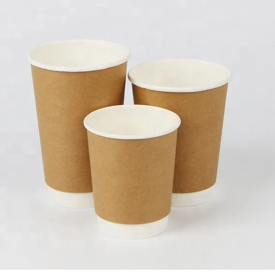 disposable double wall paper cup wholesale 8oz insulated paper cup  compostable double wall paper coffee cups
