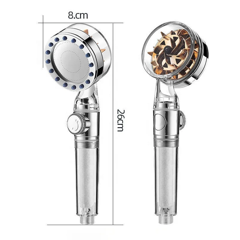 2022 Vortex Helix Turbo Fan Power Propeller 360 Degree Rotatable Turbocharged Handheld Shower Head