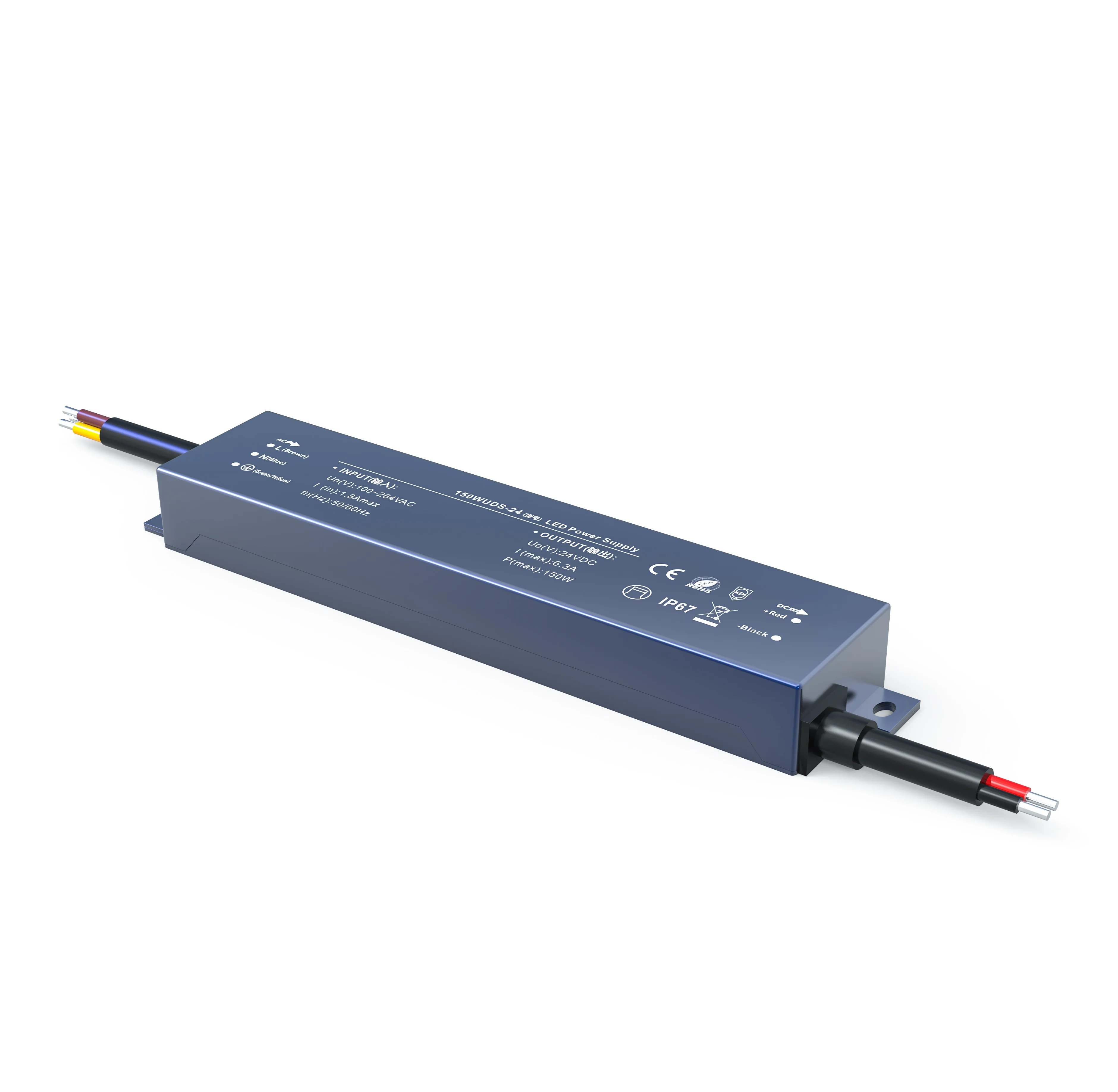 Узкий мини-светодиодный источник питания 24vdc 12vdc 150 Вт