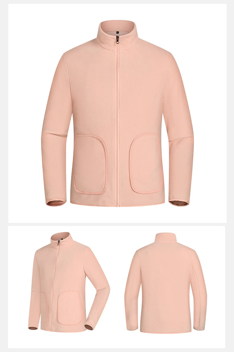 Outdoor polar fleece fashion fleece jacket Custom Thick warm sweater spring  hooded jacket for women and men  2023