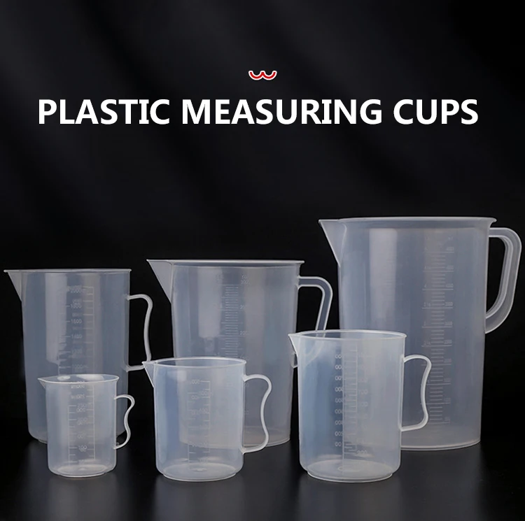Высококачественный 250 мл 500 мл 1000 мл пластиковый мерный кувшин с ручкой