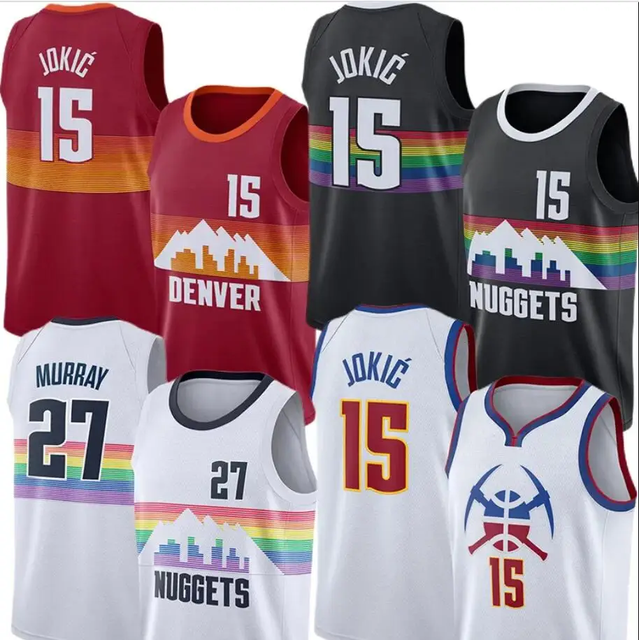 Denver Jersey Dikembe 55 Mutombo Nuggets Nikola 15 Jokic Jamal 27 Murray баскетбольные