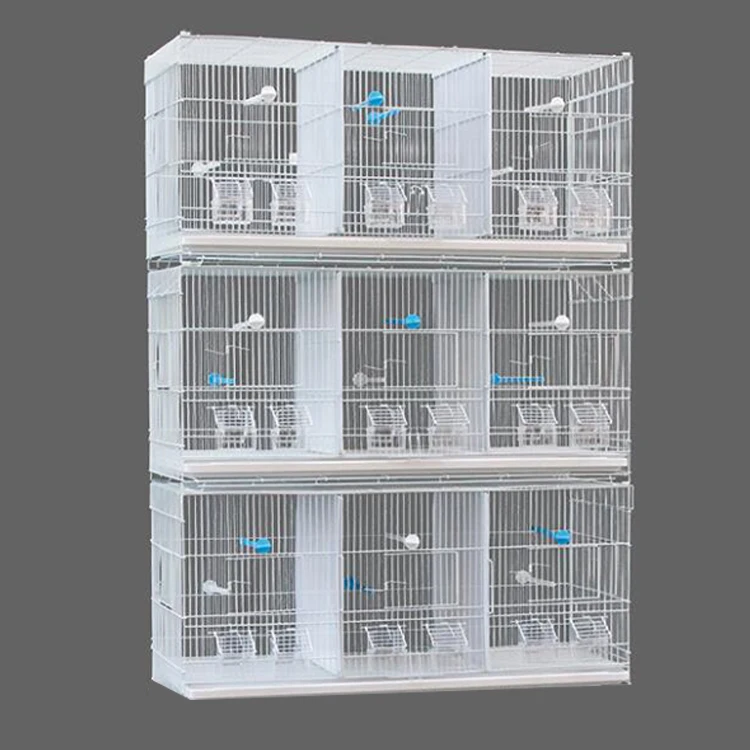 Multi Space Bird Cage Heavy Duty Wire Steel Breeding Parrot Cage With Wooden Stand And Water Feeder