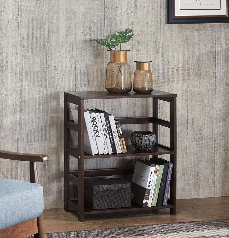 Bamboo 2 Layer Bookshelf Storage Rack Display Stand Brown