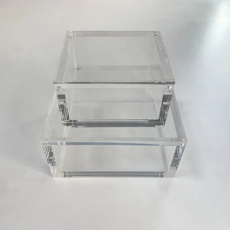 Luxury Acrylic Display Packing Box Clear Plastic Storage Box Organizer 10mm Thickness Customized