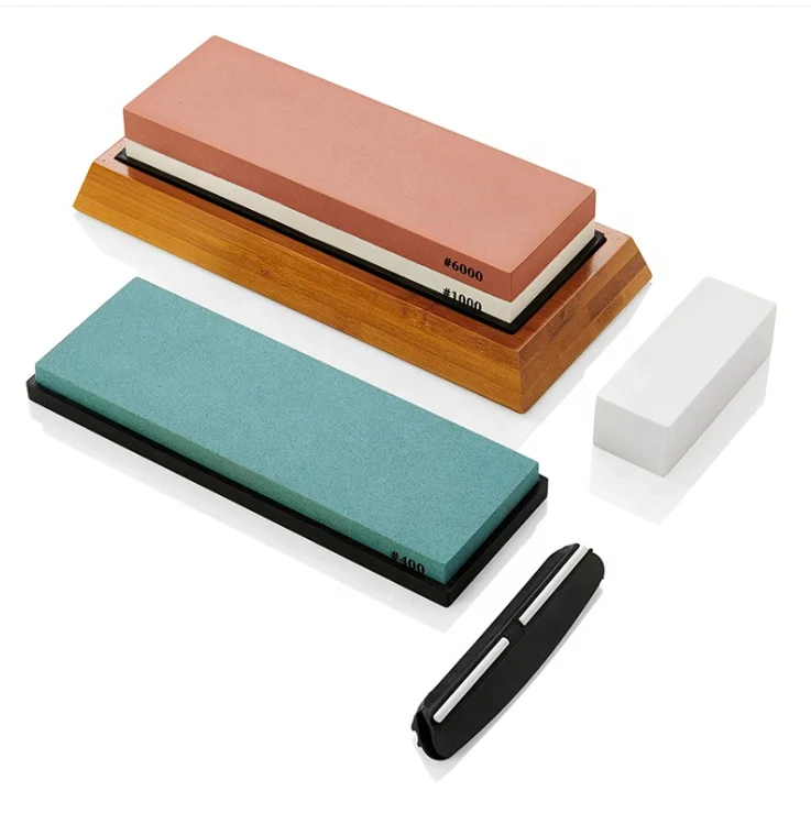 Ceramic King Japanese Knife Sharpening Stone Whetstone Set with Angle Guide