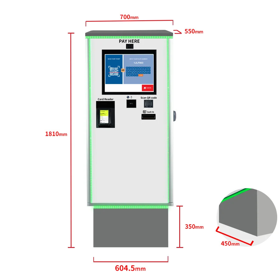 Health Parking Kiosk Coin Cash Bill Recycling Parking Payment Terminal Manufacturers