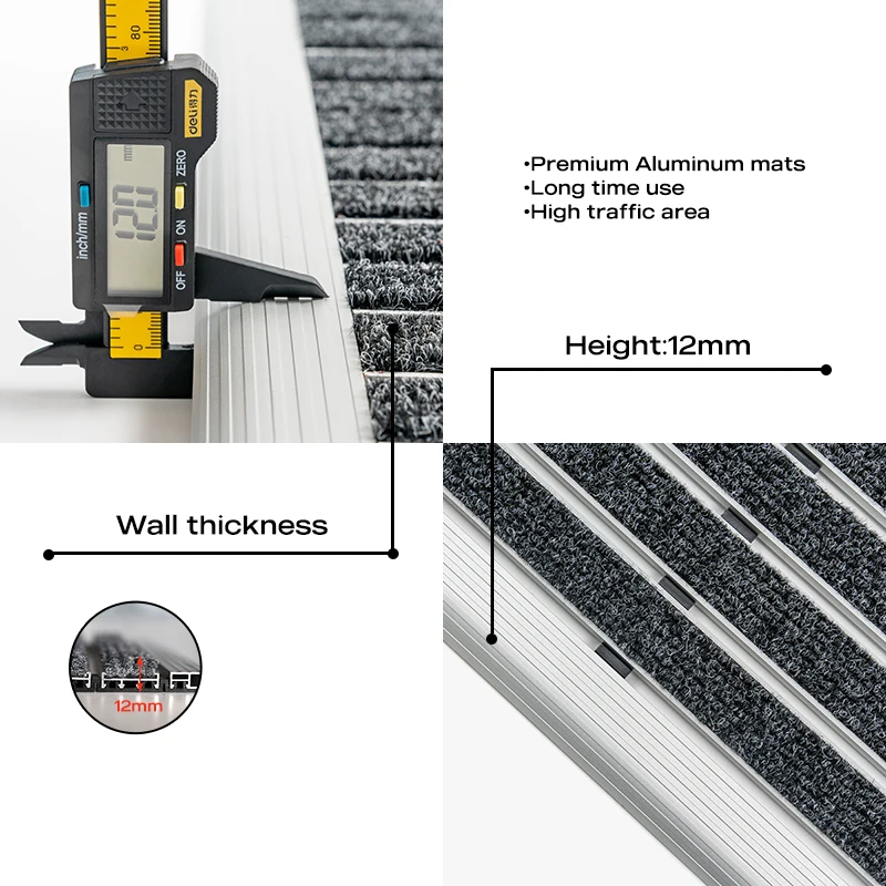 Customizable Size Aluminum Alloy Wire Rope Entrance Door Mat Luxury Anti-Slip Reversible Cleaning Feature Novelty Office Use