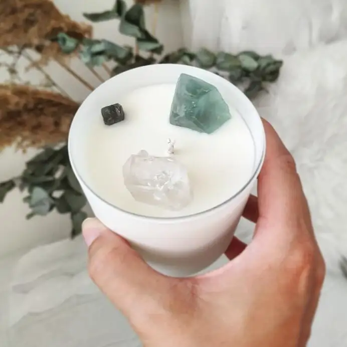 holiday gift customized logo soy scented crystal stone candles/candel luxury