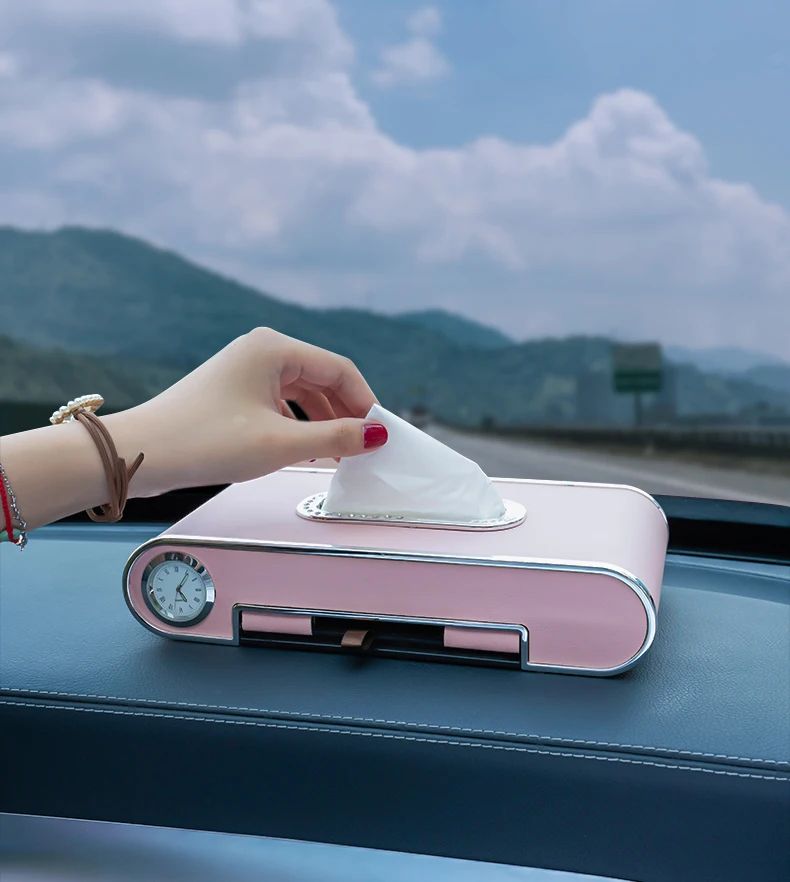 Universal instrument panel armrest mobile phone bracket parking number plate car tissue box