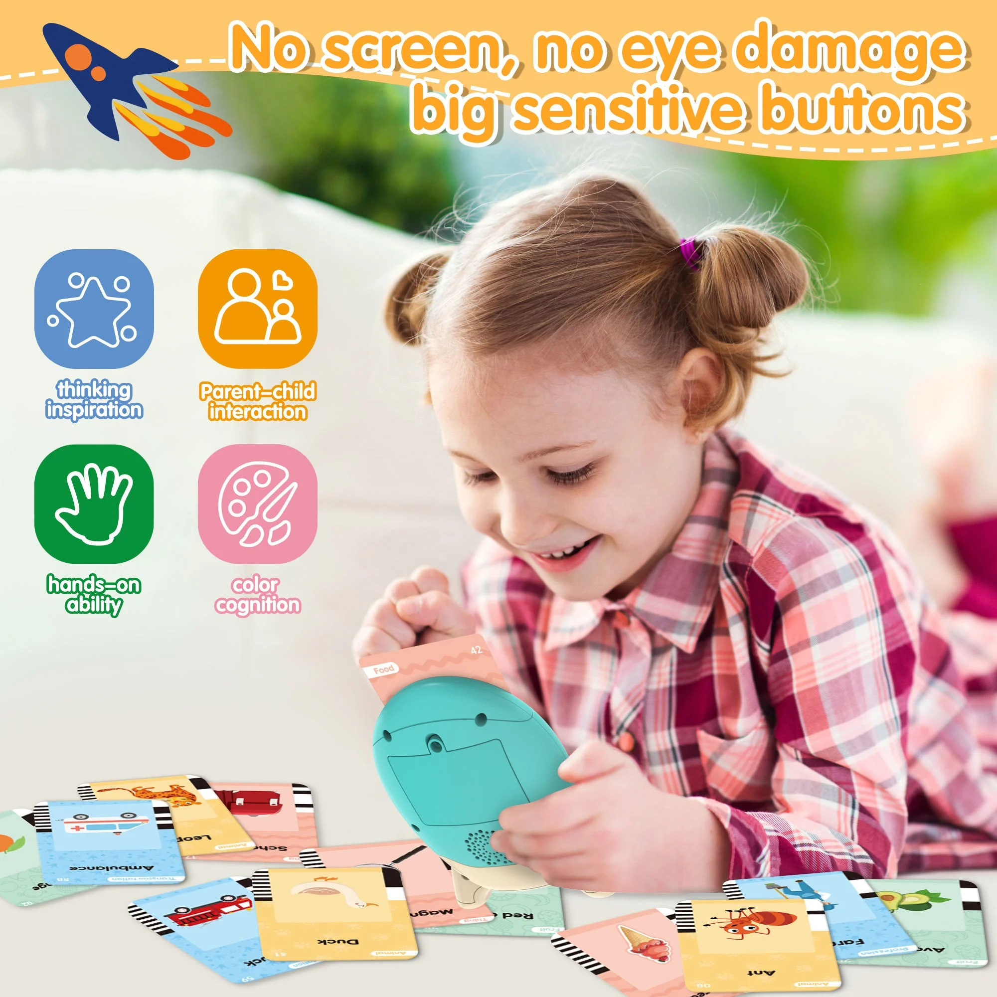 New Early Educational Toys Baby Talking Rocket Flash Cards 120pcs Kids English Language Learning Machine Tools Sets Toy For Kids