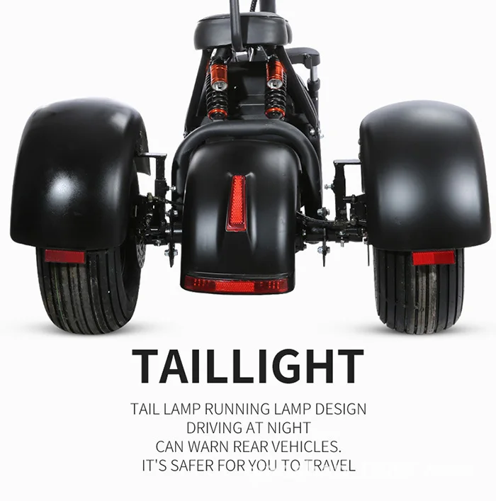 3 wheel electric scooter electric tricycle 2000W 60V oil brake city adult motorized tricycles